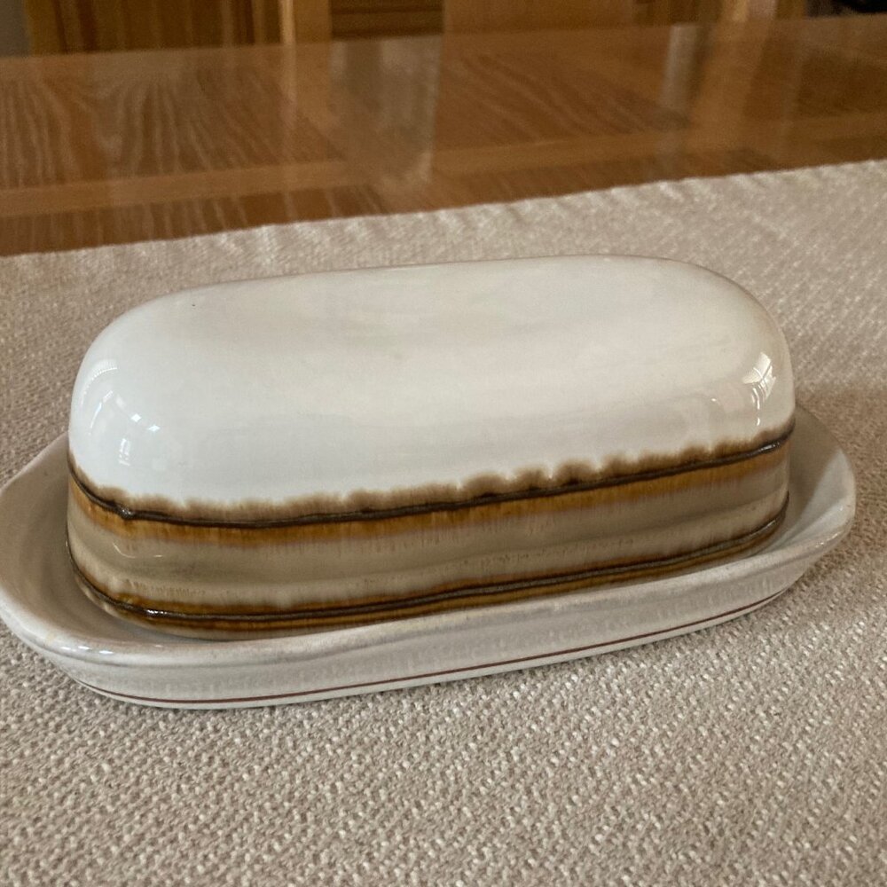 Sango Butter Dish-“Waves Brown”